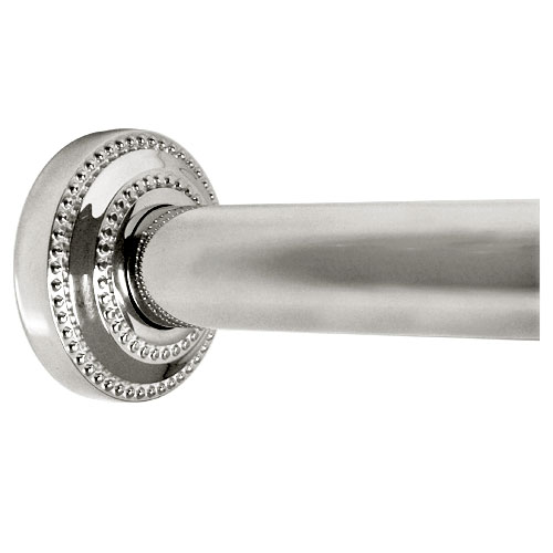 Dotted Polished Nickel Shower Rod