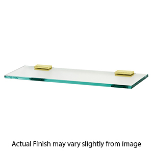 A7550-18 PB/NL - Arch - 18" Glass Shelf - Unlacquered Brass