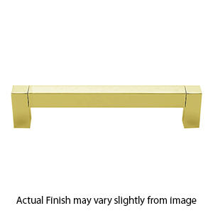 A420-6 PB/NL - Block - 6" Cabinet Pull - Unlacquered Brass