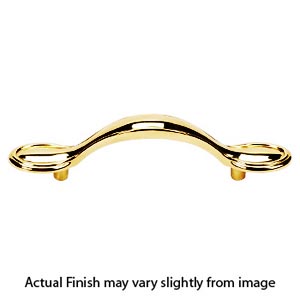 A1566-3 PB/NL - Classic Traditional - 3" Cabinet Pull - Unlacquered Brass