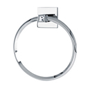 C8440 PC - Crystal Contemporary II - Towel Ring - Polished Chrome