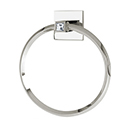 C8440 PN - Crystal Contemporary II - Towel Ring - Polished Nickel