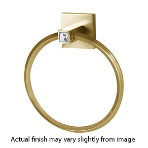 C8440 SB - Crystal Contemporary II - Towel Ring - Satin Brass