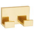 A6484 PB/NL - Linear - Double Robe Hook - Unlacquered Brass