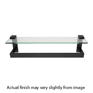 A6427-18 MB - Linear - 18" Glass Shelf w/ Towel Bar - Matte Black