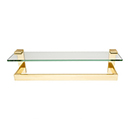 A6427-18 PB - Linear - 18" Glass Shelf w/ Towel Bar - Polished Brass