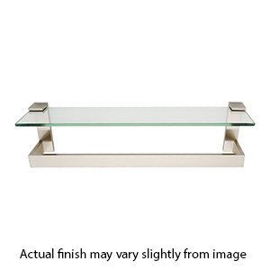 A6427-18 SN - Linear - 18" Glass Shelf w/ Towel Bar - Satin Nickel