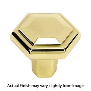 A424 PB/NL - Nicole - 1.5" Hexagon Knob - Unlacquered Brass