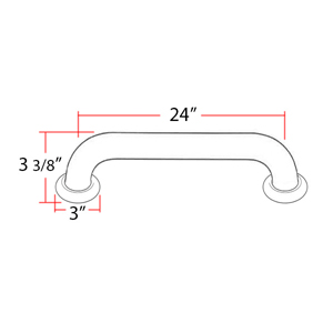 A6624/A0024 - Royale - 24" Grab Bar - Unlacquered Brass