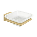 Modern 55D - Frosted Glass Soap Dish - Satin Brass