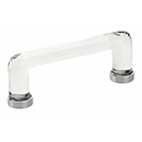 86725 US26 - Glass Crystal - 4"cc Cabinet Pull - Polished Chrome