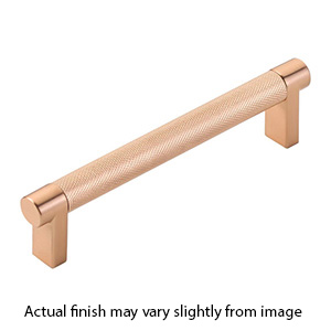 5" cc Select Knurled Cabinet Rectangular Pull - Satin Copper