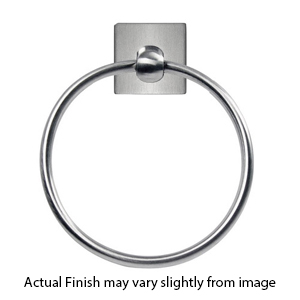 S7300 - Stainless Steel - Towel Ring - Square Rosette
