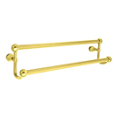 26031 - Traditional Brass - 18" Double Towel Bar - Rope Rosette - Unlacquered Brass