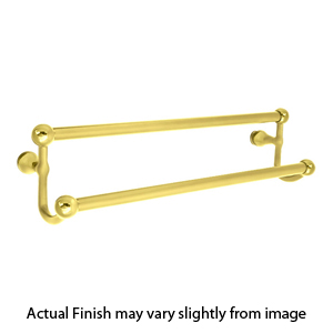 26031 - Traditional Brass - 18" Double Towel Bar - Rectangular Rosette - Unlacquered Brass
