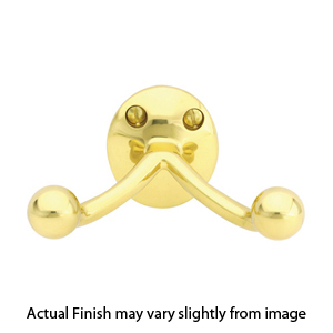2607 - Traditional Brass - Double Hook - Unlacquered Brass