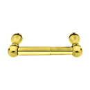 2605 - Traditional Brass - Spring Rod Paper Holder - Small Round Rosette - Unlacquered Brass
