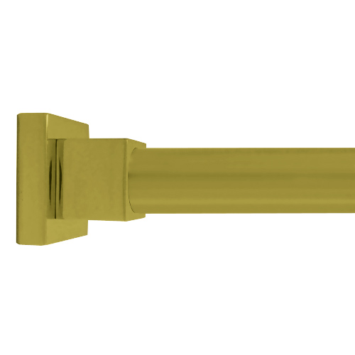Square Satin Brass Shower Rod