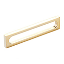 10033-UNBR - Modern Oval Slot - 5"cc Cabinet Pull - Unlacquered Brass
