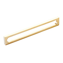 10034-UNBR - Modern Oval Slot - 8"cc Cabinet Pull - Unlacquered Brass
