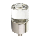 74 - City Lights - 7/8" Cylinder Glass Knob - Satin Nickel