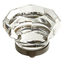54 - City Lights - 1.75" Faceted Dome Glass Knob - Oil Rubbed Bronze
