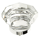 54 - City Lights - 1.75" Faceted Dome Glass Knob - Polished Chrome