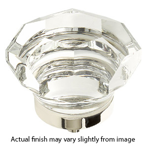 54 - City Lights - 1.75" Faceted Dome Glass Knob - Polished Nickel