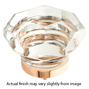 54 - City Lights - 1.75" Faceted Dome Glass Knob - Polished Rose Gold
