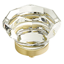 54 - City Lights - 1.75" Faceted Dome Glass Knob - Satin Brass