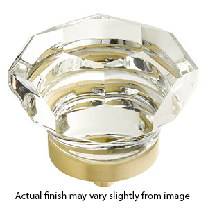 54 - City Lights - 1.75" Faceted Dome Glass Knob - Satin Brass