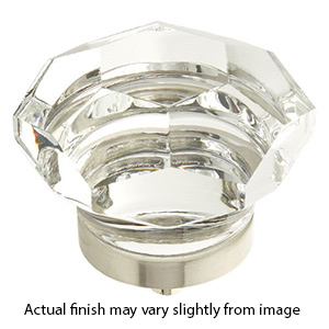 54 - City Lights - 1.75" Faceted Dome Glass Knob - Satin Nickel