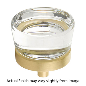77 - City Lights - 1-3/8" Flat Disc Glass Knob - Satin Brass