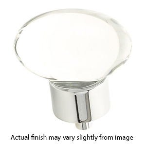 60 - City Lights - 1.75" Oval Glass Knob - Polished Chrome