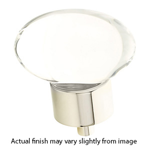 60 - City Lights - 1.75" Oval Glass Knob - Polished Nickel