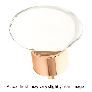 60 - City Lights - 1.75" Oval Glass Knob - Polished Rose Gold