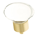60 - City Lights - 1.75" Oval Glass Knob - Satin Brass