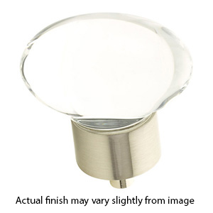 60 - City Lights - 1.75" Oval Glass Knob - Satin Nickel