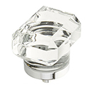 52 - City Lights - 1.75" Rectangular Glass Knob - Polished Chrome