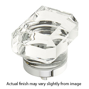 52 - City Lights - 1.75" Rectangular Glass Knob - Polished Chrome
