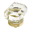 52 - City Lights - 1.75" Rectangular Glass Knob - Satin Brass
