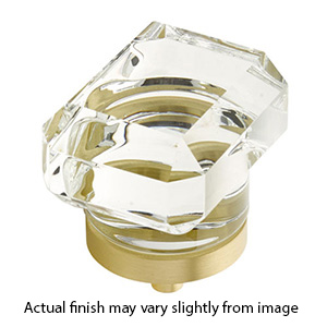 52 - City Lights - 1.75" Rectangular Glass Knob - Satin Brass