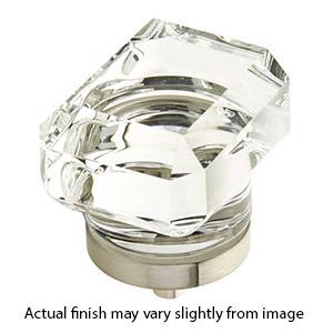 52 - City Lights - 1.75" Rectangular Glass Knob - Satin Nickel