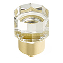 55 - City Lights - 1-1/8" Round Multi-Sided Glass Knob - Satin Brass