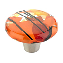 31-COO - Ice Glass - 1.5" Round Knob - Orange Confetti