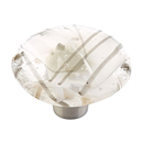 31-CWG - Ice Glass - 1.5" Round Knob - White/Grey Confetti