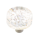 31-PCL - Ice Glass - 1.5" Round Knob - Clear Pearl