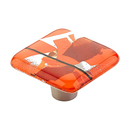 34-COO - Ice Glass - 1.5" Square Knob - Orange Confetti