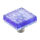 34-PBL - Ice Glass - 1.5" Square Knob - Blue Pearl