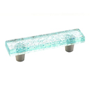 30-PAQ - Ice Glass - 3" Cabinet Pull - Aqua Pearl